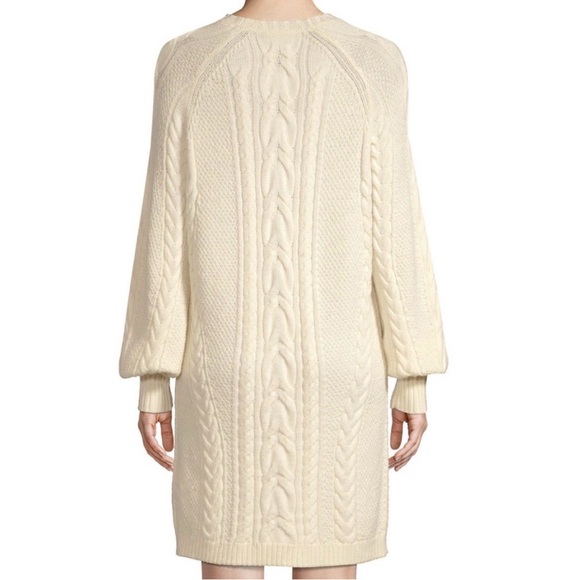 Polo Ralph Lauren Cable-Knit Sweater Dress Size Medium Crème - Picture 5 of 6